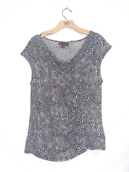 Dana Buchamn Sleeveless Cheetah Print Top