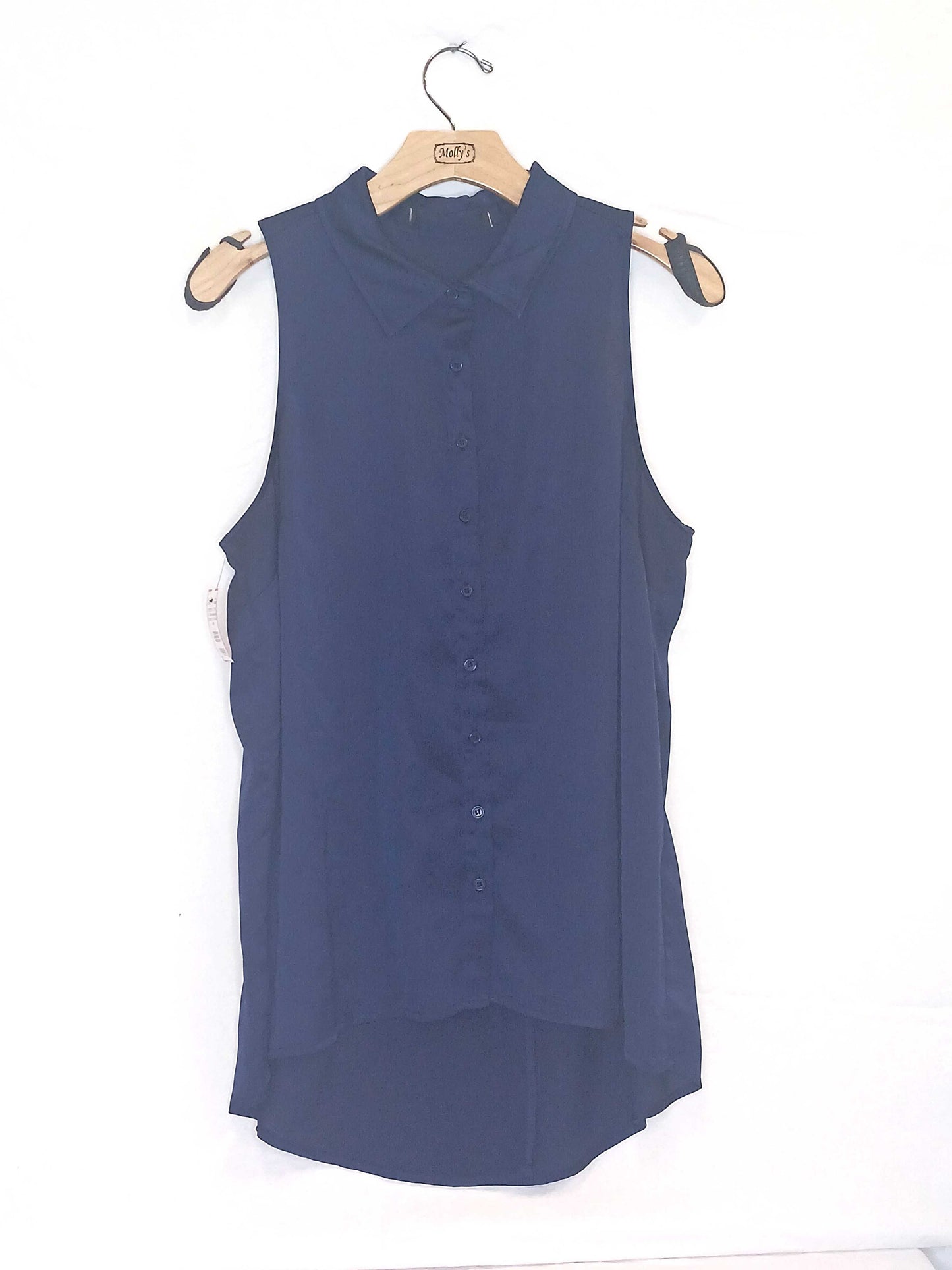 Sleevless Button Up Top