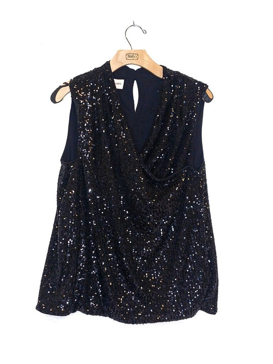 Black Label By Chicos Sequin Sleeveless Top