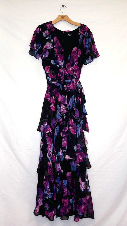 SLNY Floral Tiered Dress