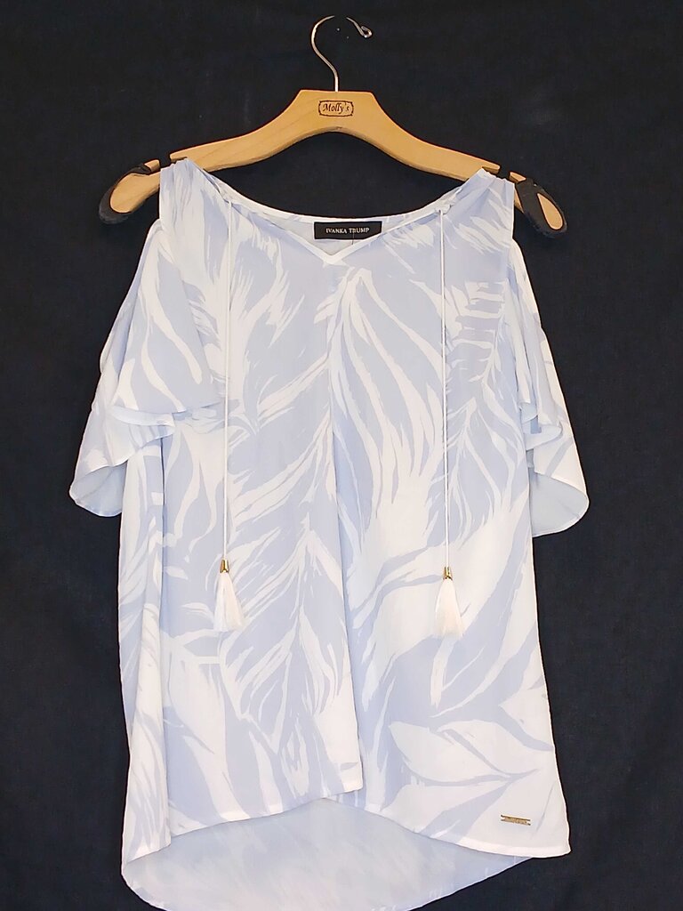 Ivanka Trump Cold Shoulder Top W Tassels