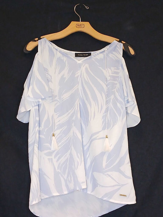 Ivanka Trump Cold Shoulder Top W Tassels