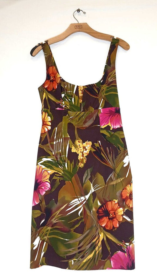 Connected Apparel Sleeveless Foliage Dress