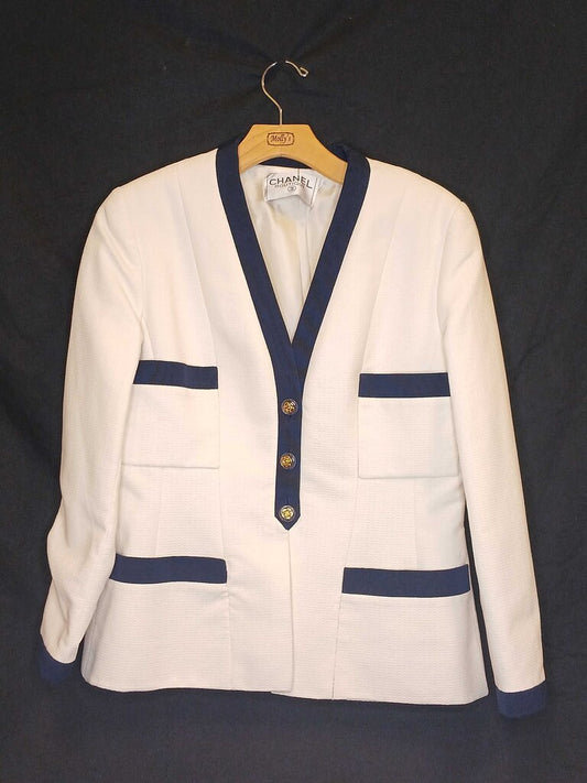 Chanel Rose Button Blazer + Skirt Set