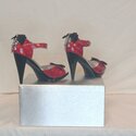 Francheska, Red Leather Heels With Jewels