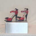 Francheska, Red Leather Heels With Jewels