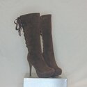 Francheska, Suede Platform Lace Up Boots