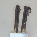 Francheska, Suede Platform Lace Up Boots