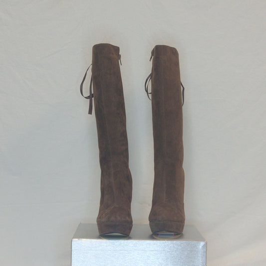 Francheska, Suede Platform Lace Up Boots