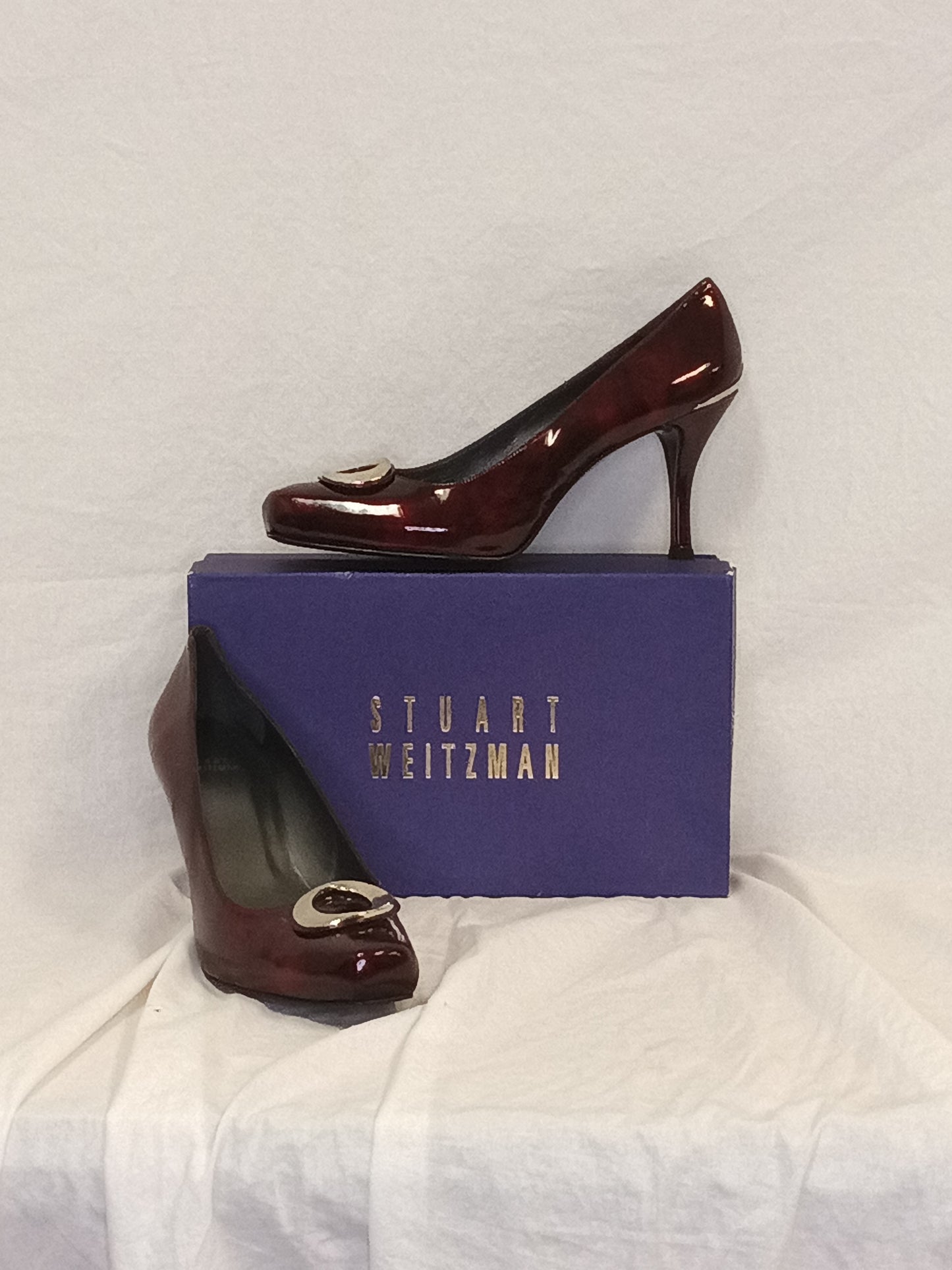 Stuart Weitzman Endorbit Cherry Cosmos Patent Heels