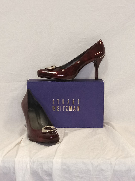 Stuart Weitzman Endorbit Cherry Cosmos Patent Heels