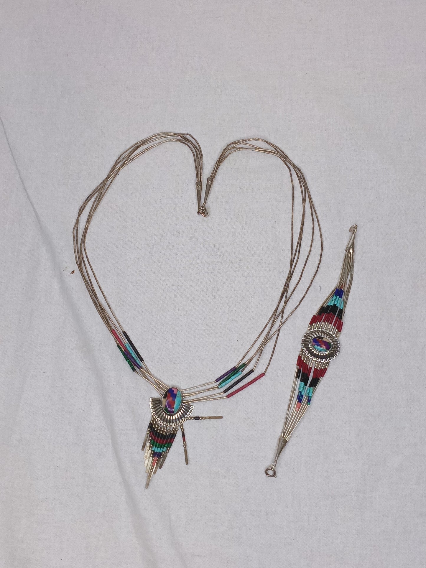 Quoc Turquoise Inc Necklace & Bracelet Set