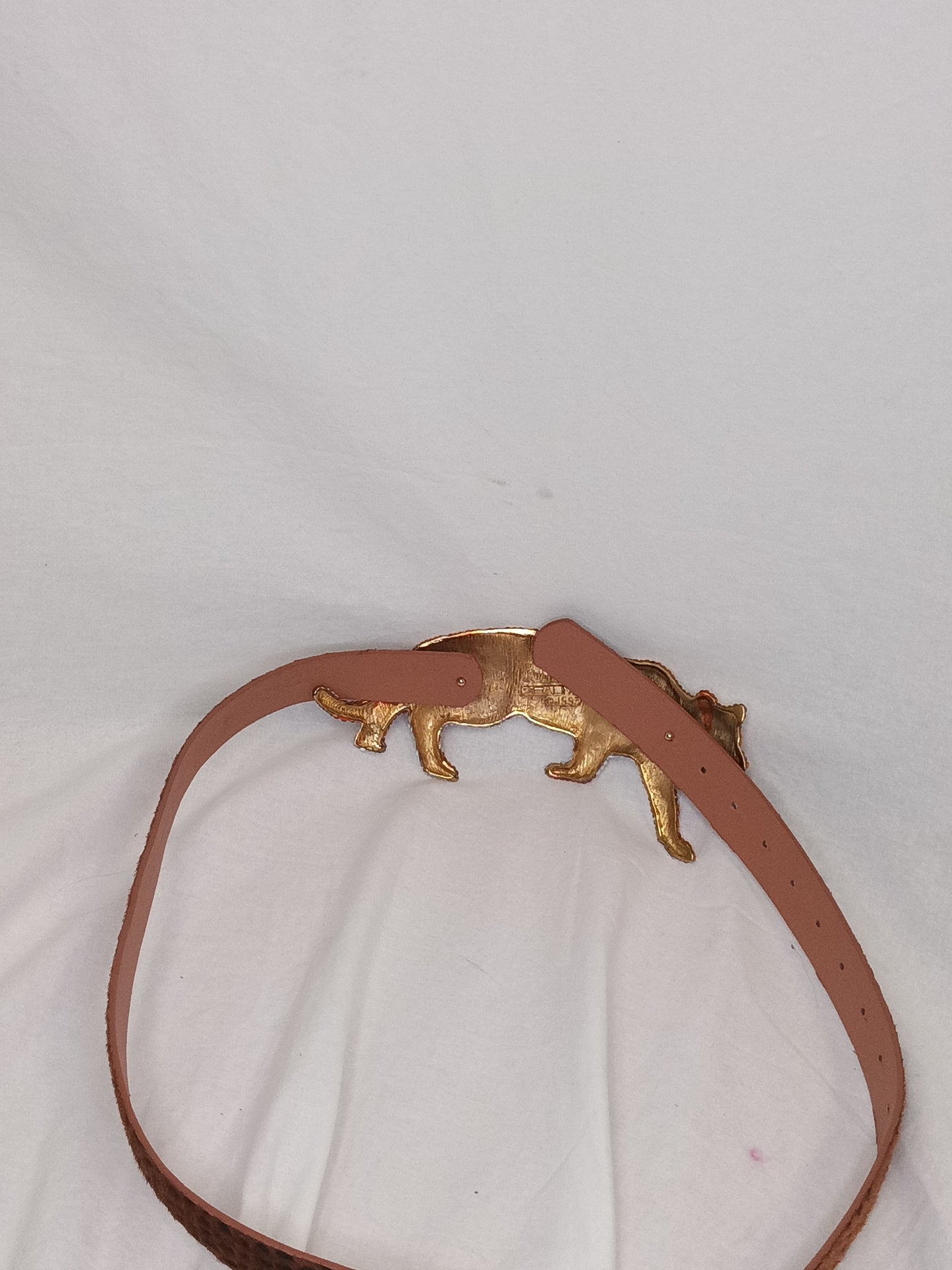 K. Baumann, Laloon Stalking Tiger Rhinestone Belt Buckle HTF Swarovski Crystal