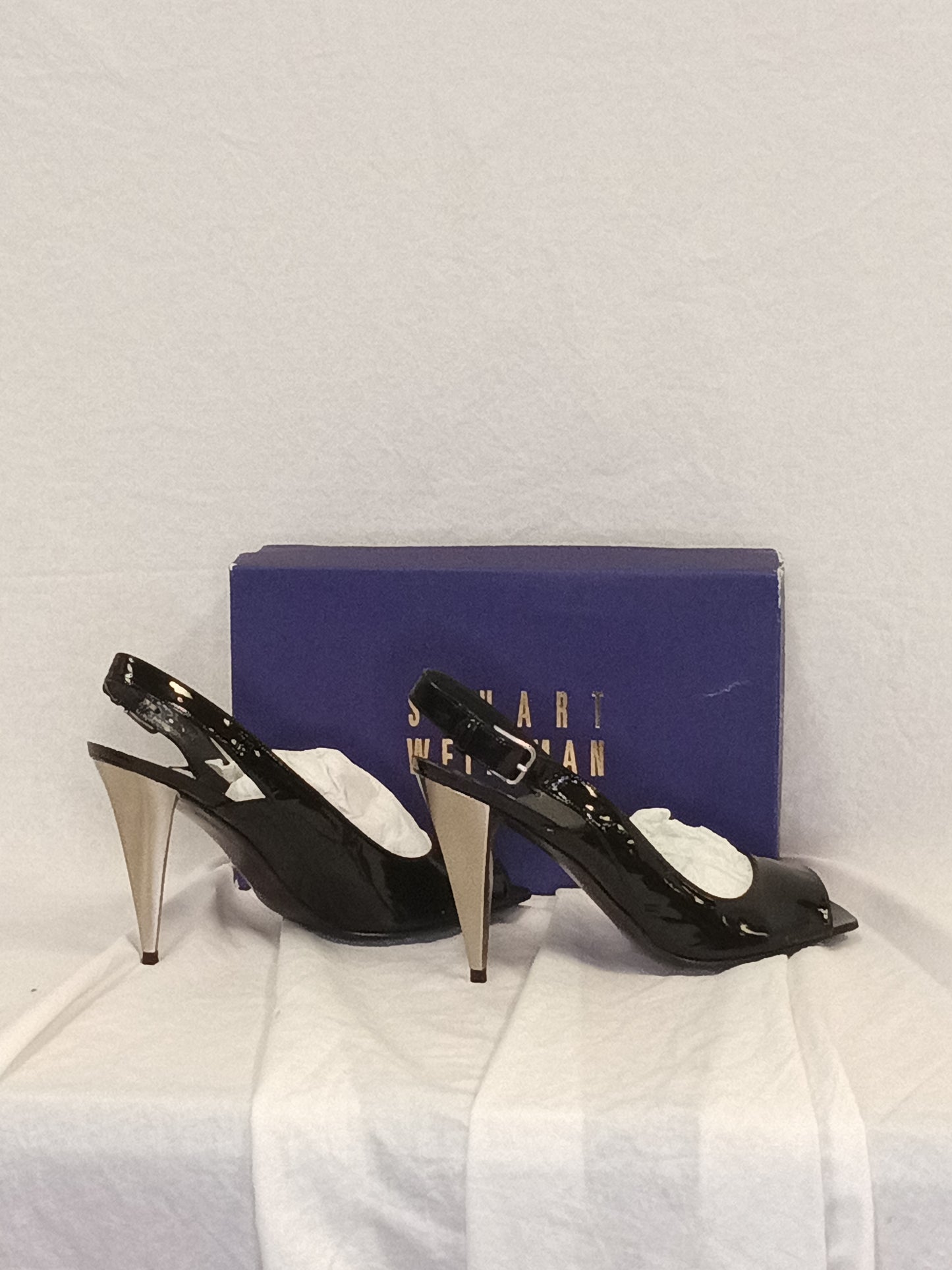 New In Box Stuart Weitzman Sharp Open Toe Heels