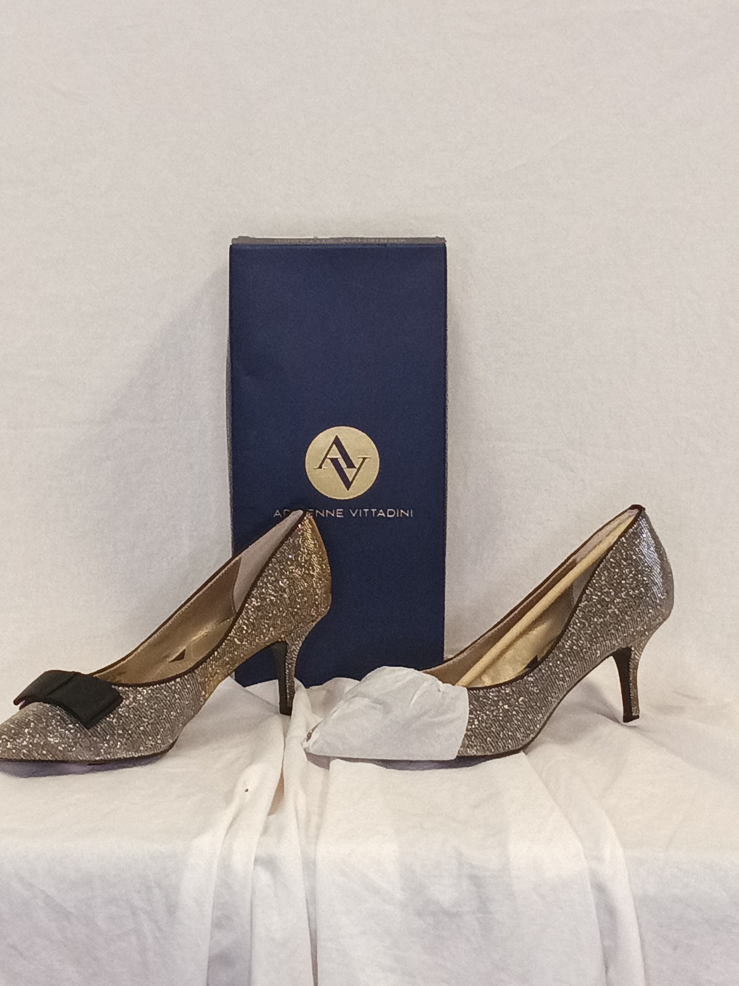 Adrienne Vittadini Irides Metal Mesh Heels New In Box