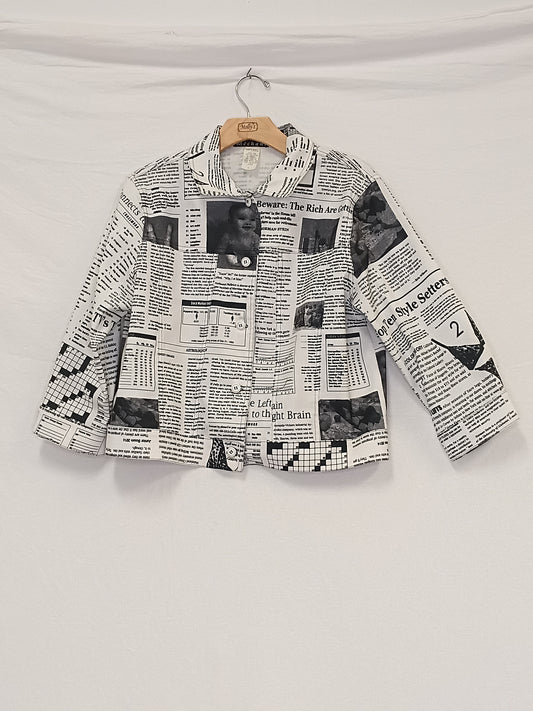 Mechant News Print Blazer