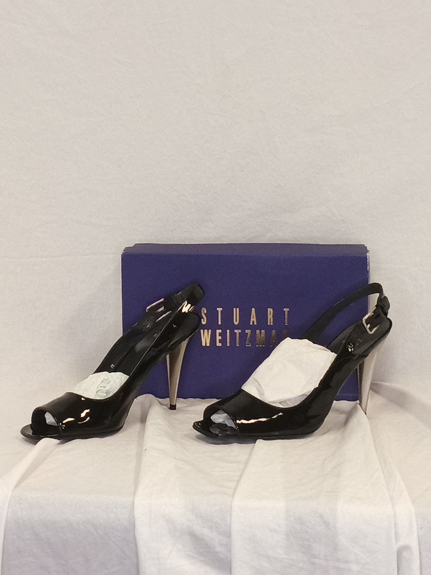 New In Box Stuart Weitzman Sharp Open Toe Heels