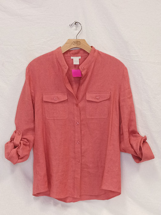 Design Exchange 100% Linen Button Up Blouse