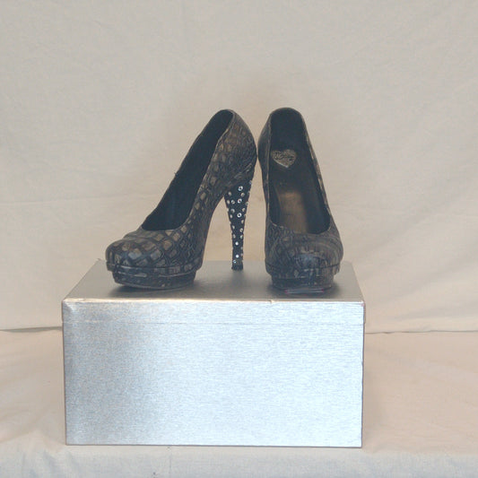 Alligator Embossed Heels