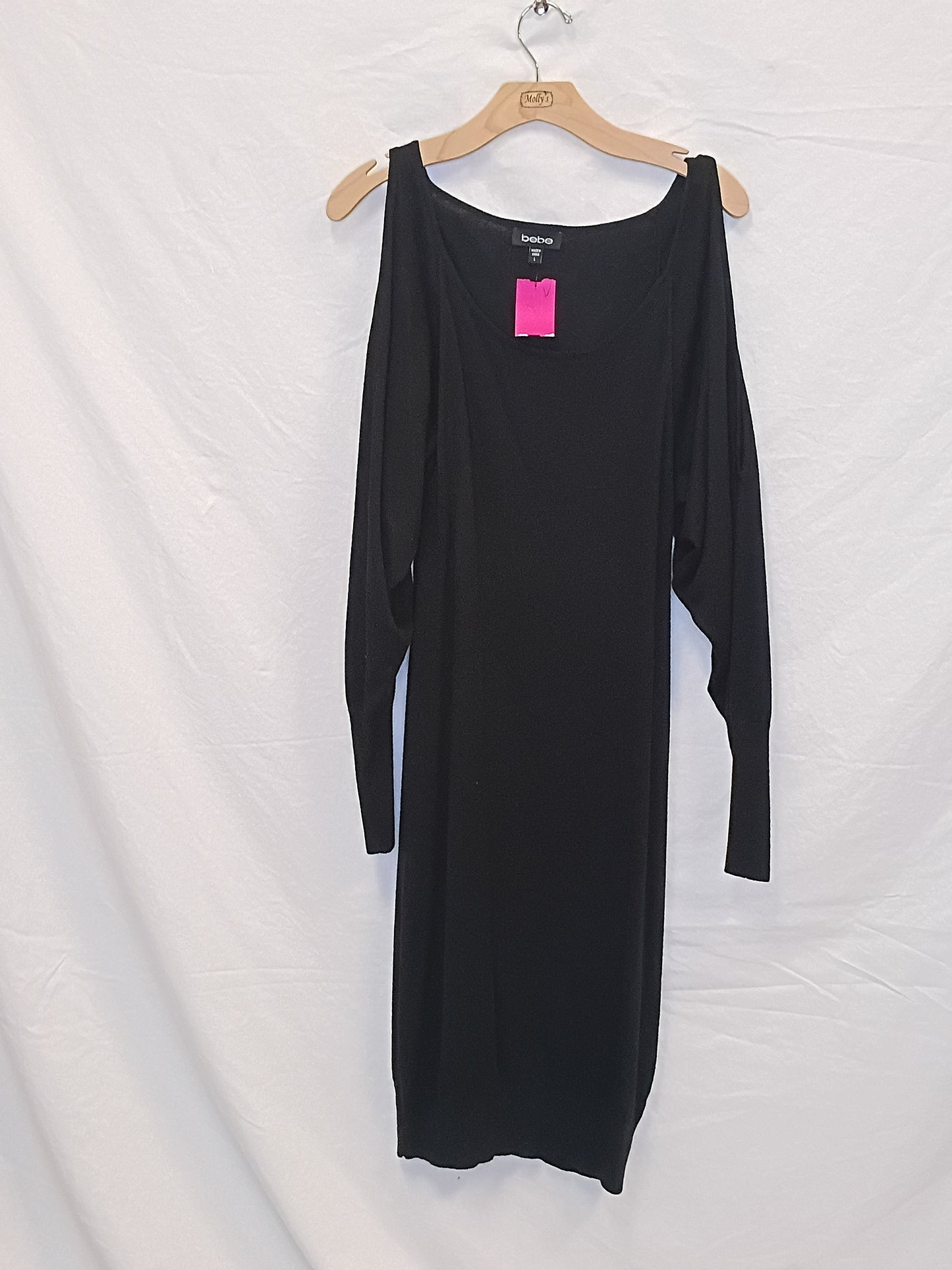 Bebe Cold Shoulder Midi Sweater Dress