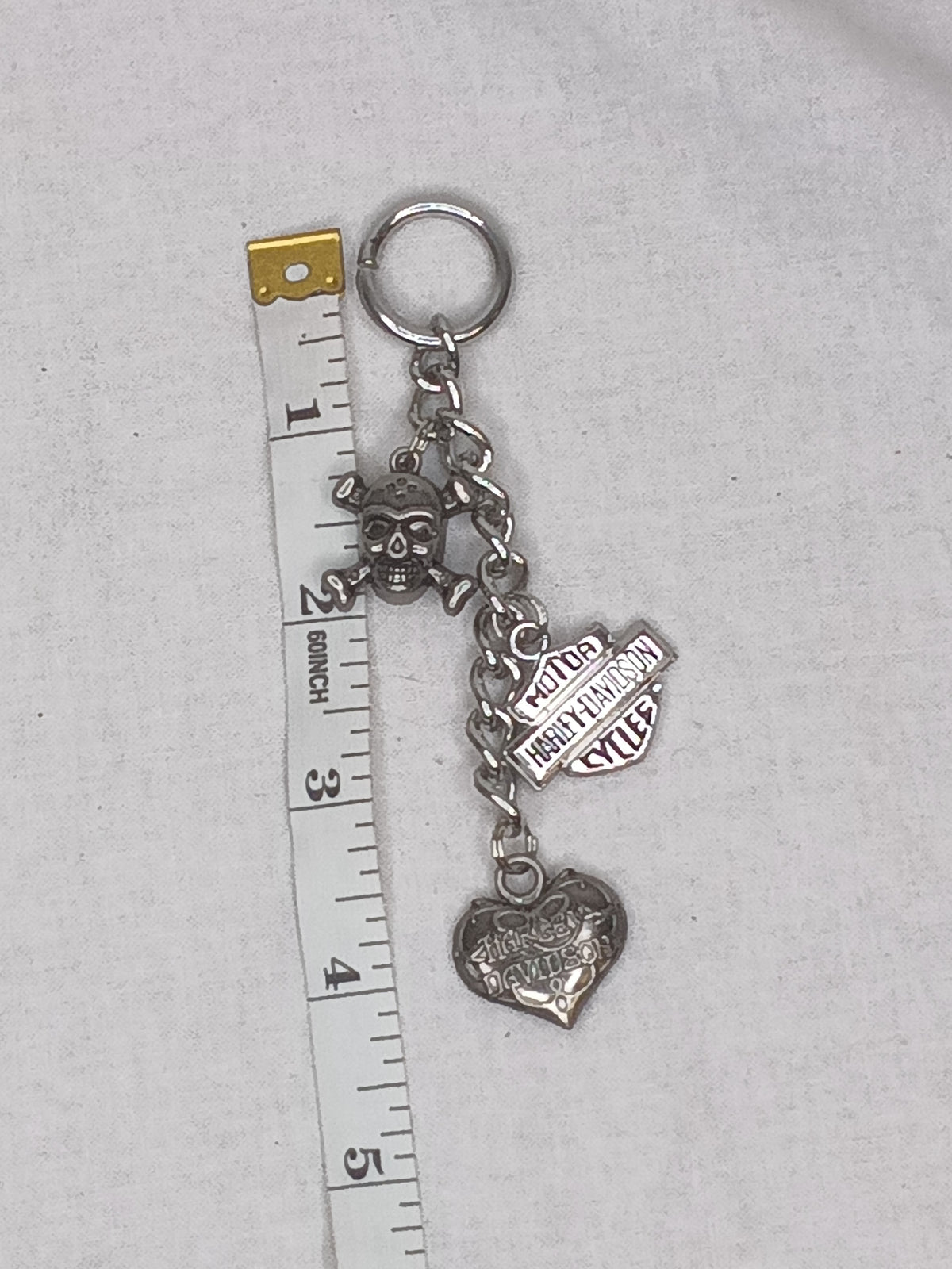 Harley Davidson Keychain Shield Heart Skull