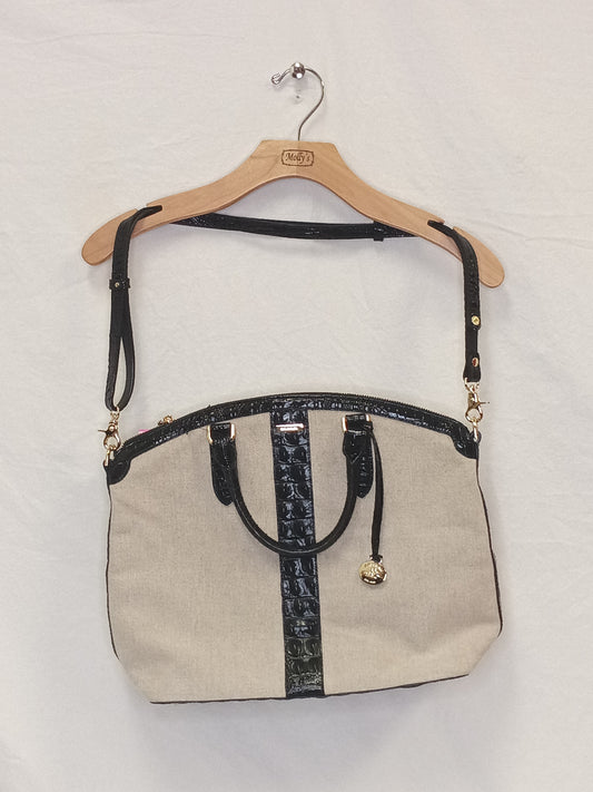 Brahmin Canvas Satchel with Crossbody Strap