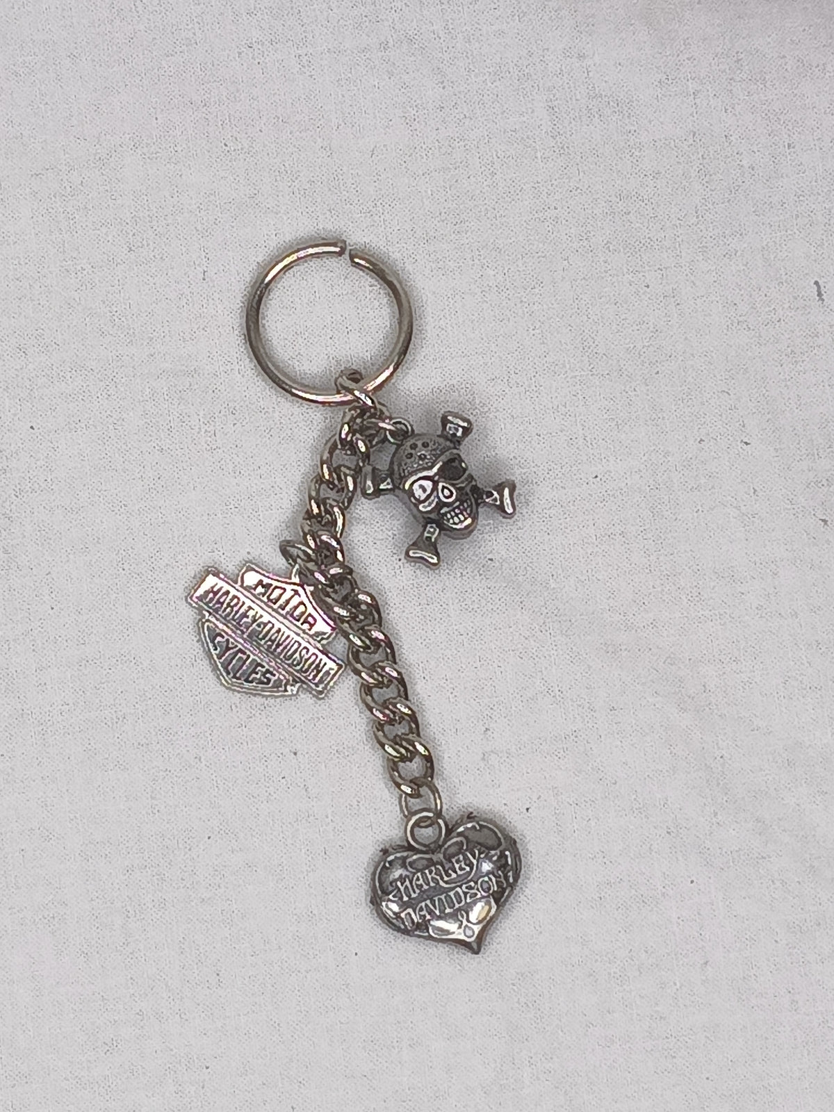 Harley Davidson Keychain Shield Heart Skull