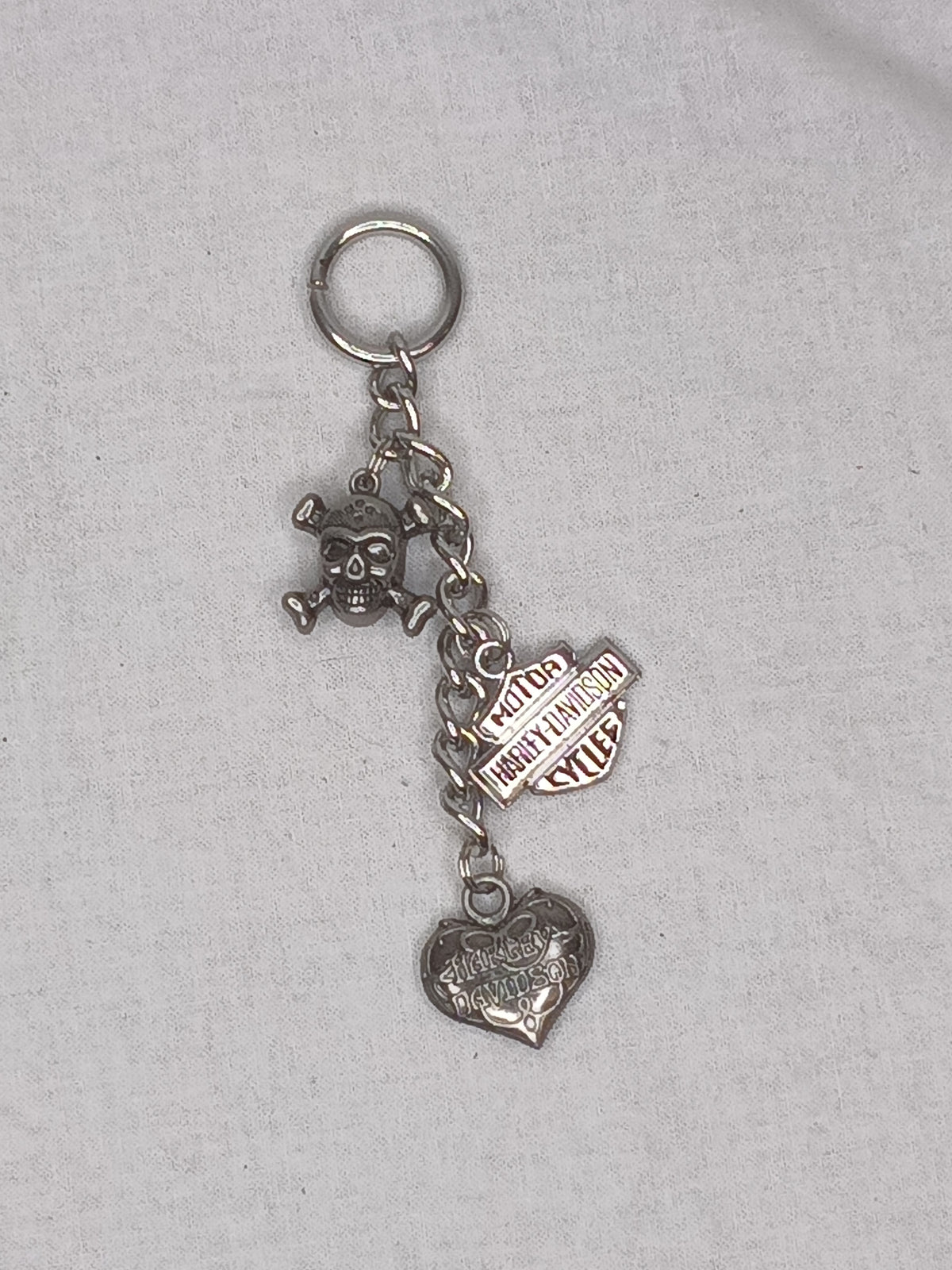 Harley Davidson Keychain Shield Heart Skull