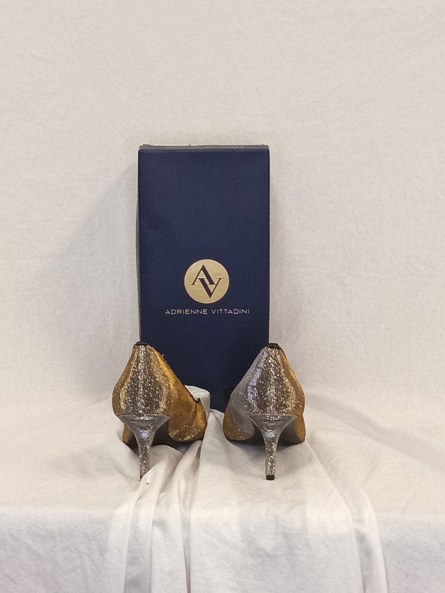 Adrienne Vittadini Irides Metal Mesh Heels New In Box