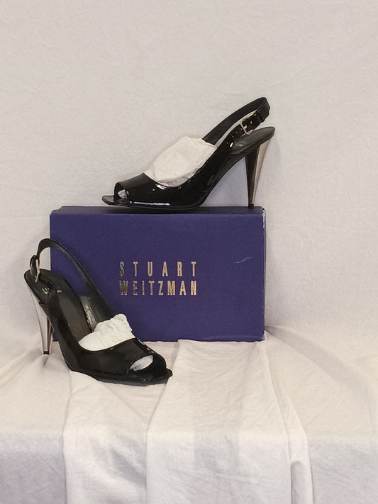 New In Box Stuart Weitzman Sharp Open Toe Heels