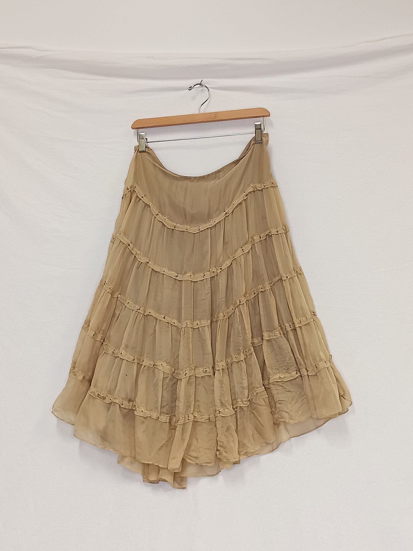 Ixe Silk Beaded Maxi Skirt