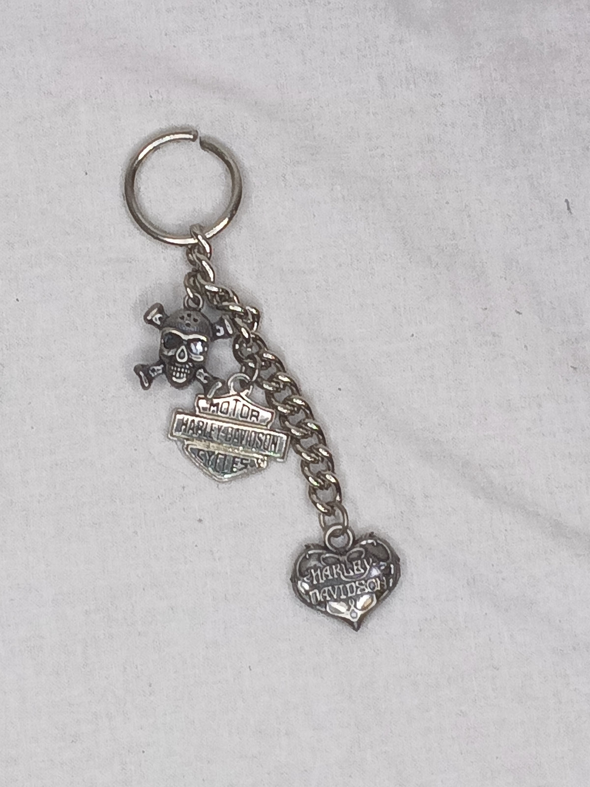 Harley Davidson Keychain Shield Heart Skull
