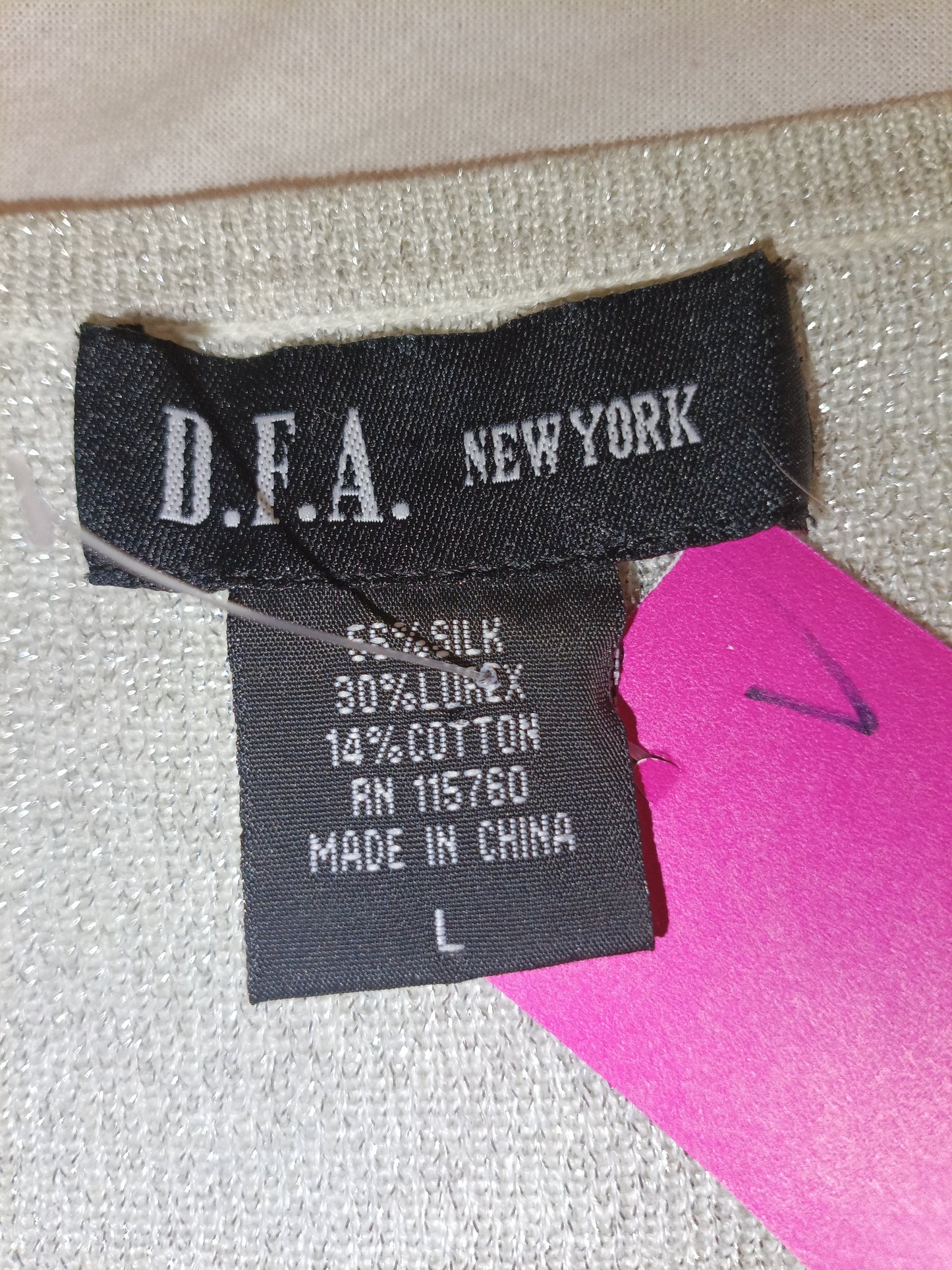 D.F.A New York Silk and Metallic Blouse