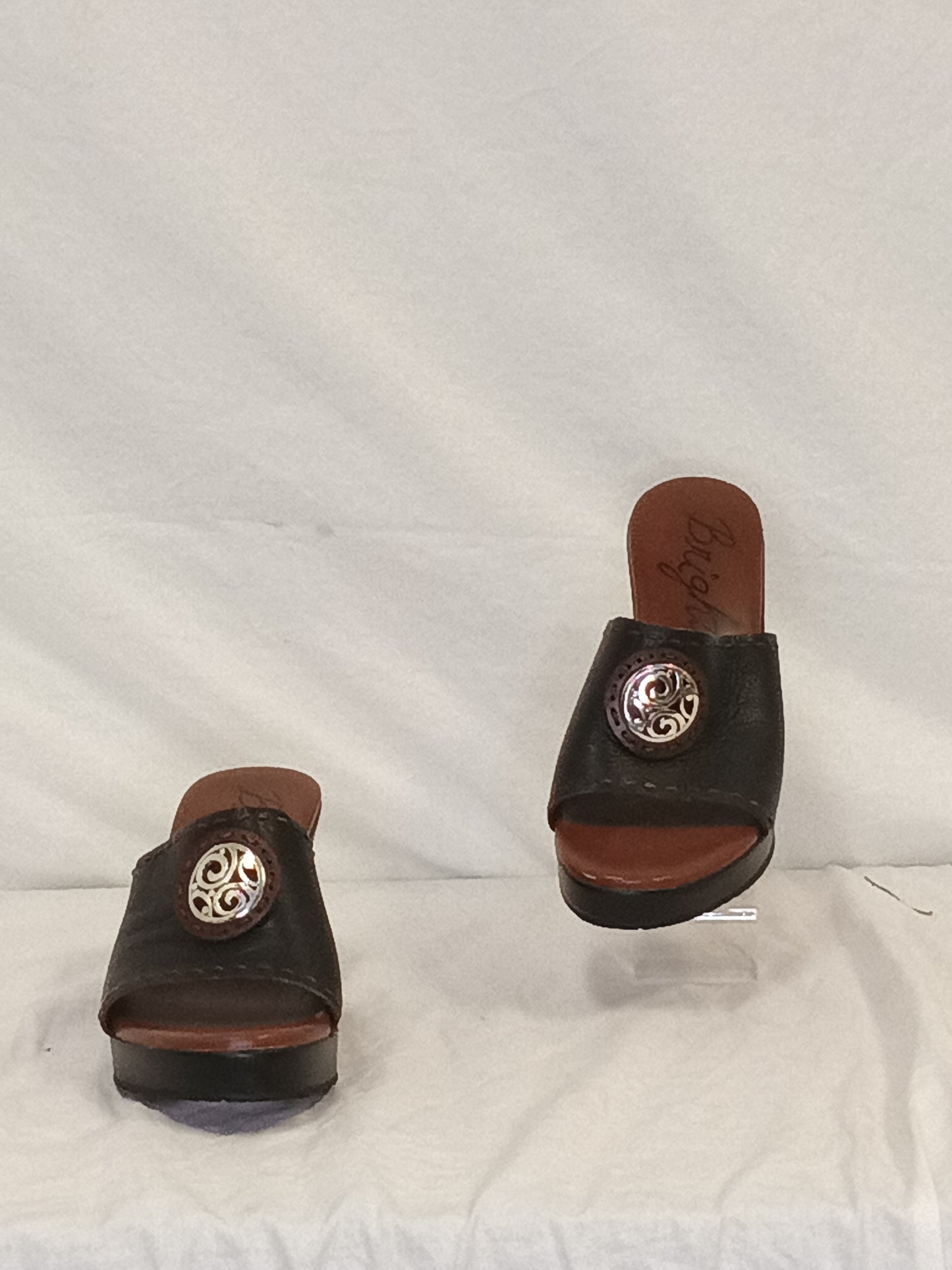 Brighton Wedge Medallion Leather Heels