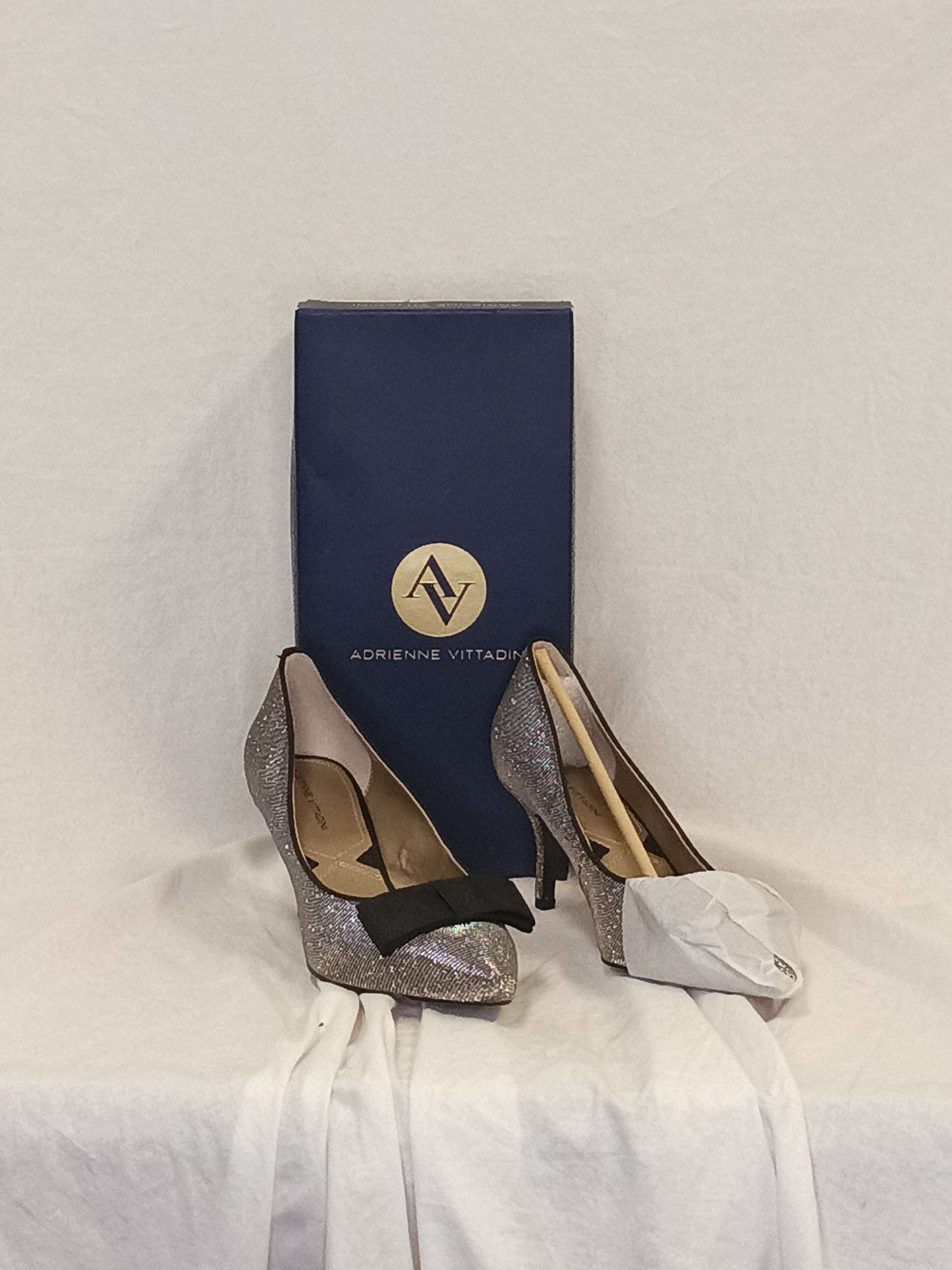 Adrienne Vittadini Irides Metal Mesh Heels New In Box