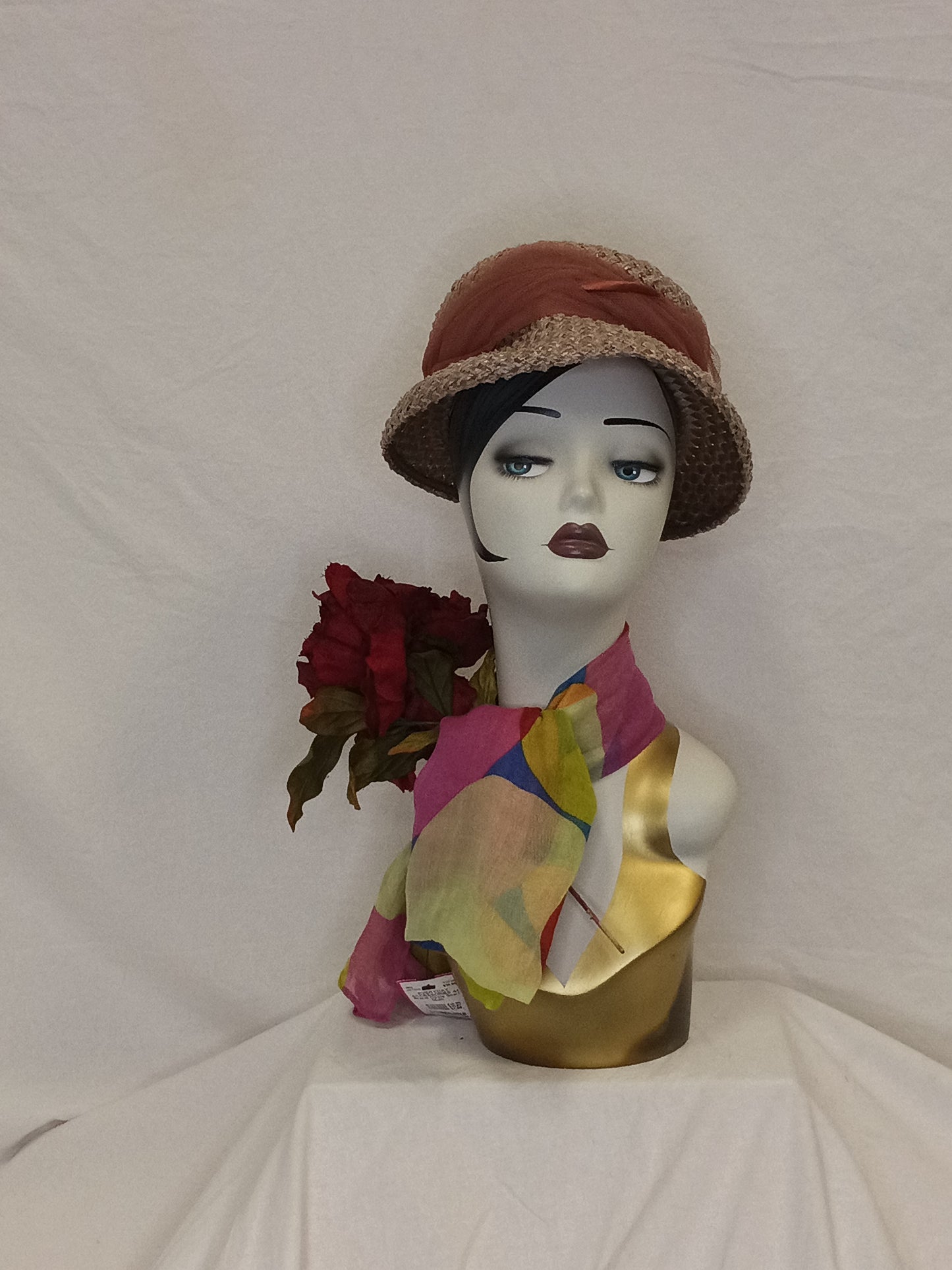 Vintage Straw Cloche Hat