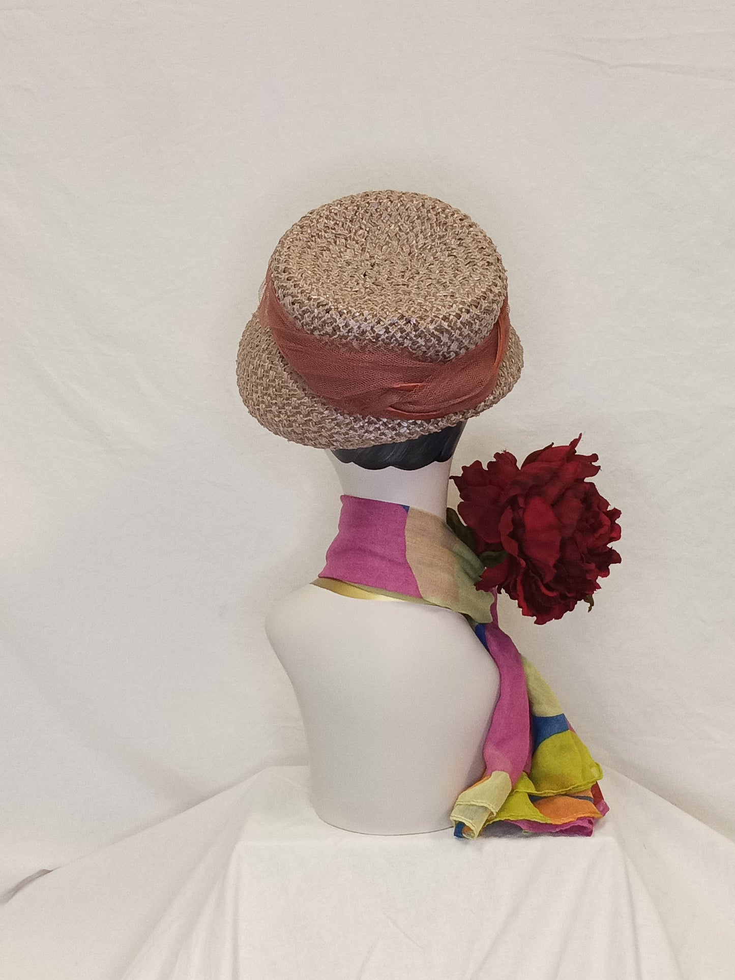 Vintage Straw Cloche Hat