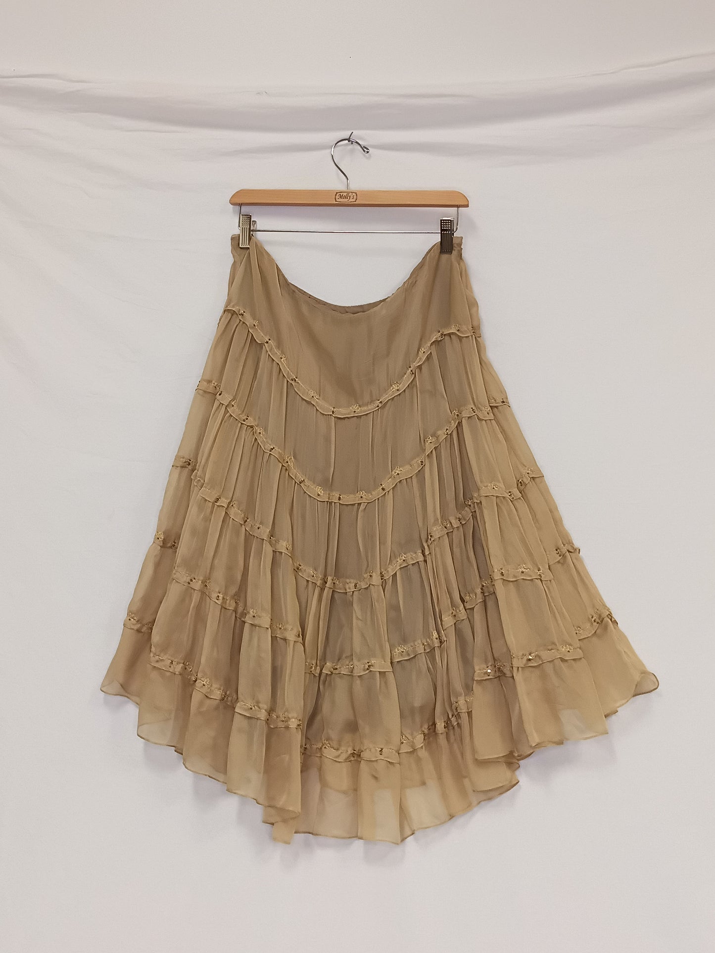Ixe Silk Beaded Maxi Skirt