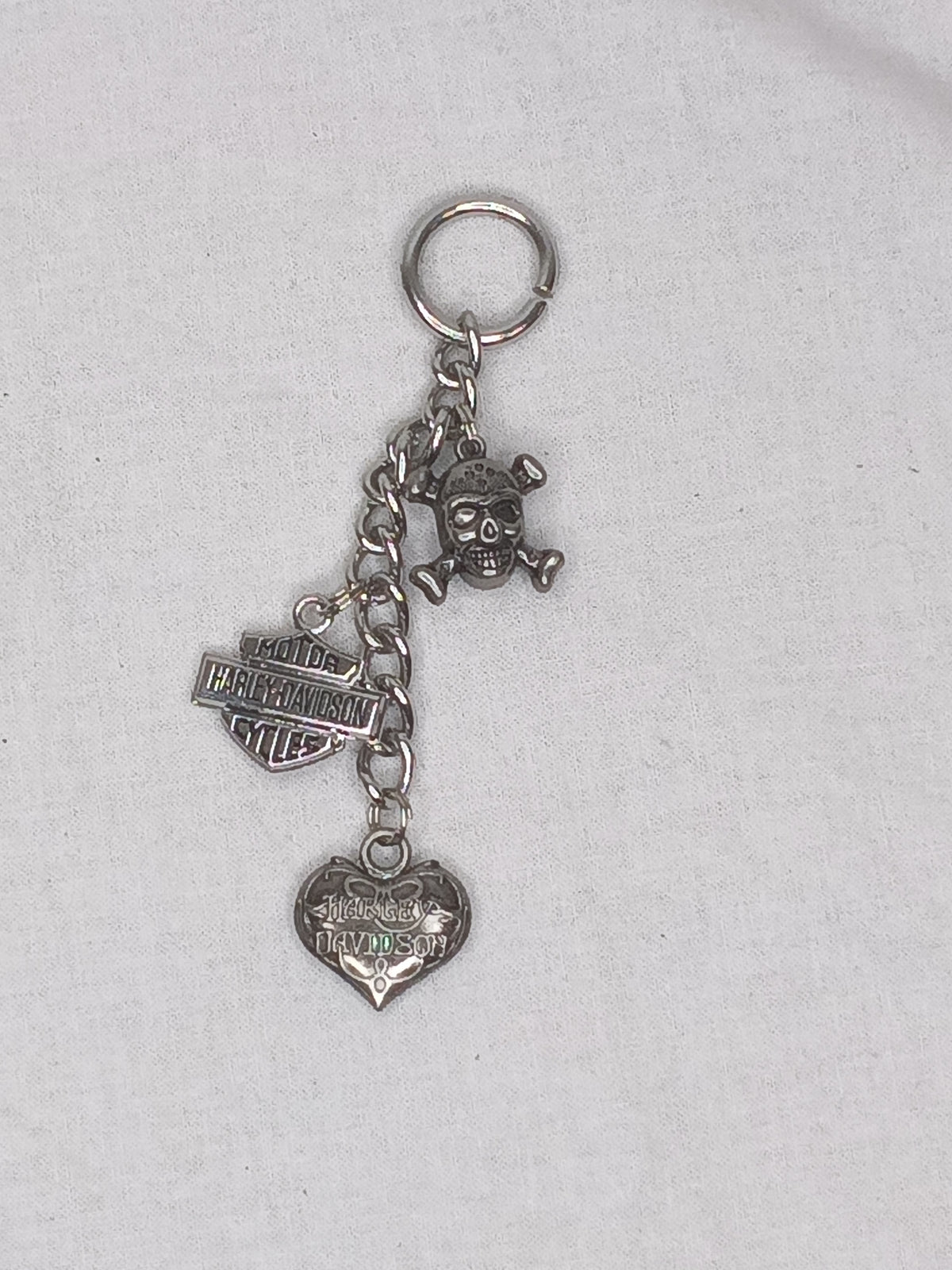 Harley Davidson Keychain Shield Heart Skull