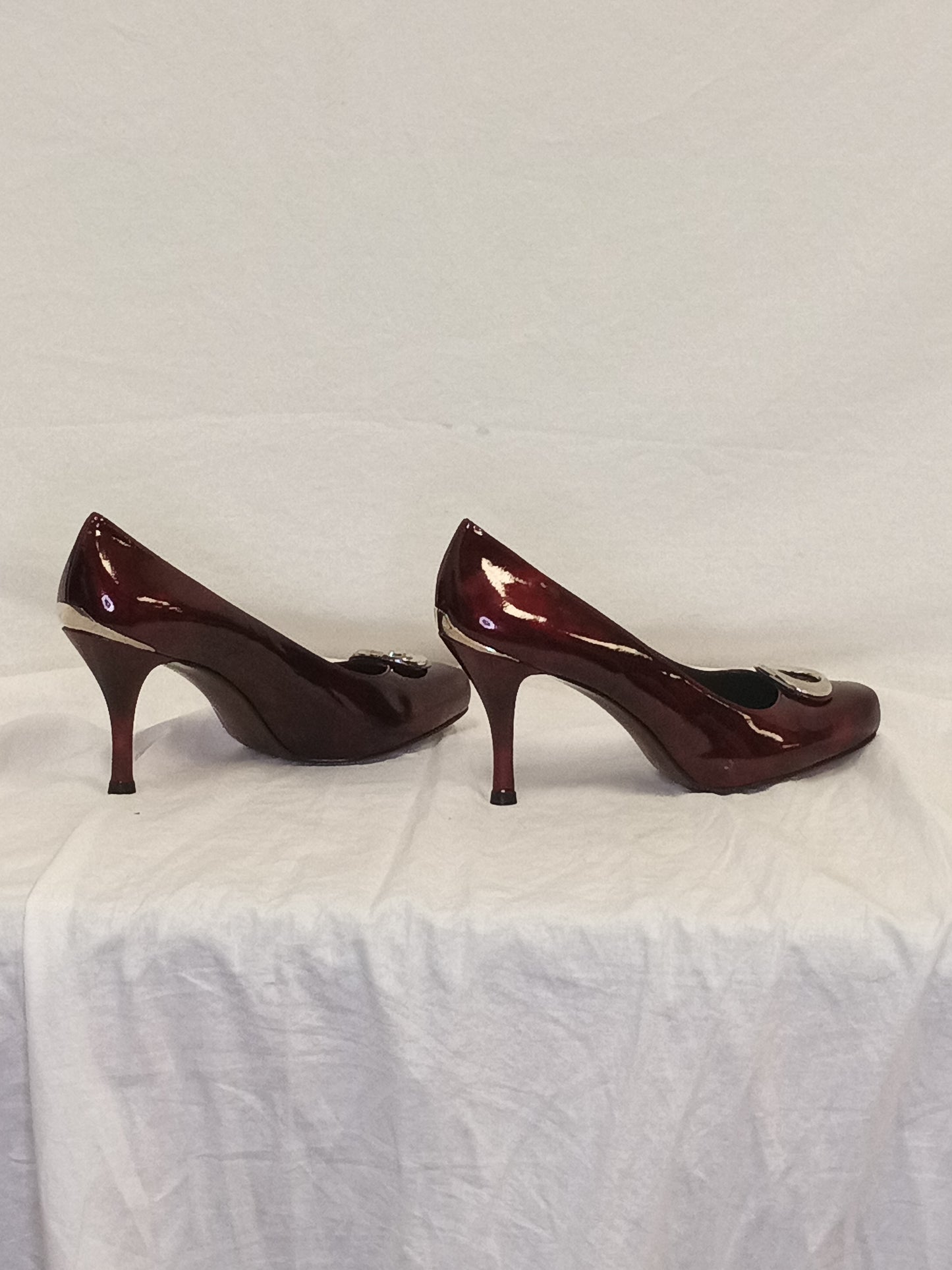 Stuart Weitzman Endorbit Cherry Cosmos Patent Heels